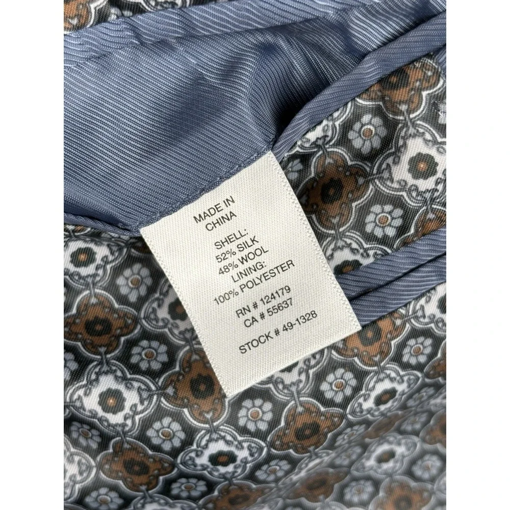 Johnston & Murphy Sport Coat Mens L Tan Plaid 52% Silk 48% Wool Blazer Jacket